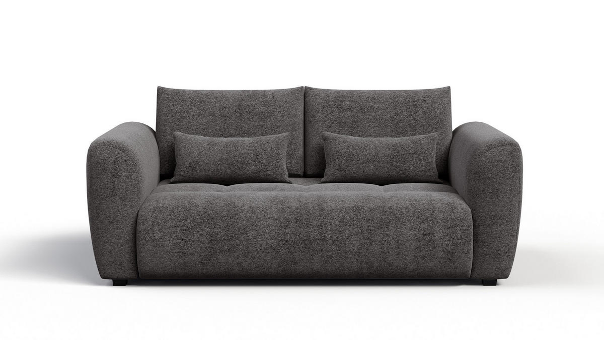 SOFA SORENO 3-Sitzer, dunkelgrau - Dunkelgrau/Schwarz, Holz/Textil (214/94/114cm) - Courtois Laville