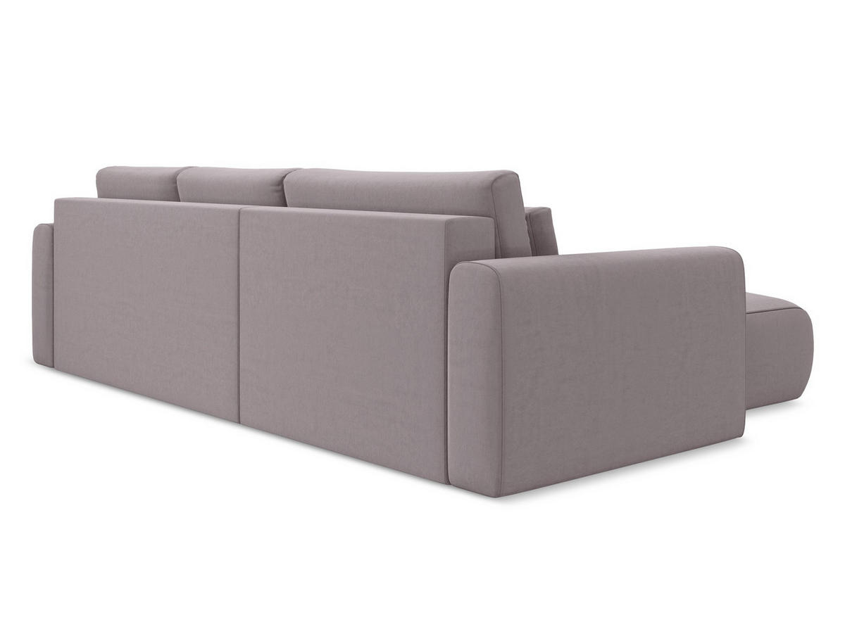ECKSOFA mit Schlaffunktion Samt Stoff Violett - Lila/Flieder, Kunststoff/Textil (149/278cm) - Makamii