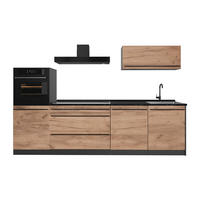 KÜCHENZEILE R-Line, Goldkraft Eiche/Anthrazit, 280 cm Arbeitsplatte Anthrazit - Honigeiche/Anthrazit, Holzwerkstoff (280/143/60cm) - Vicco