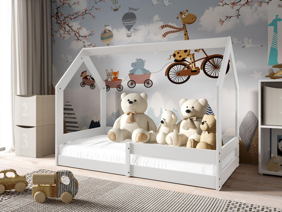 KINDERBETT FLORA 80x160 cm Weiß - Weiß, Holz (80/160cm) - MASSENO