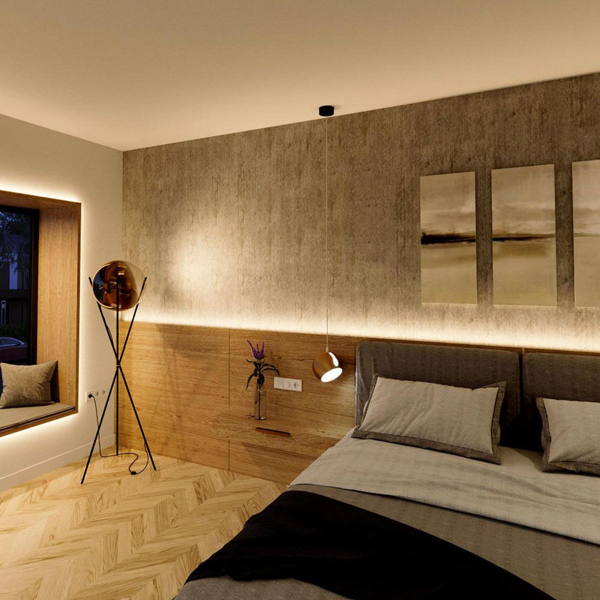 LED-STREIFEN AuraLine 5m Mini COB 10w/m 800lm/m CRI 90 3000K - Weiß/Braun, Metall (500/1/1cm) - s.luce