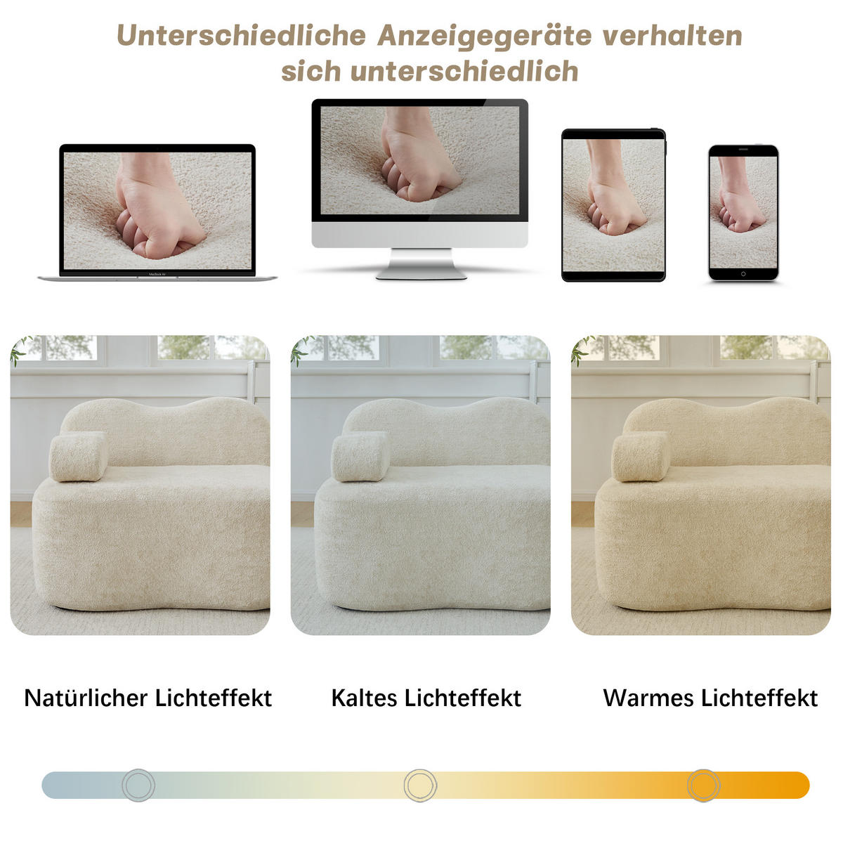 MODULÁRNÍ pohovka ze sametu béžová 288x98x70 cm bezrámová s hlubokým sedem a pohyblivým područkovým polštářem - béžová, textil (288/70/98cm) - Modfu