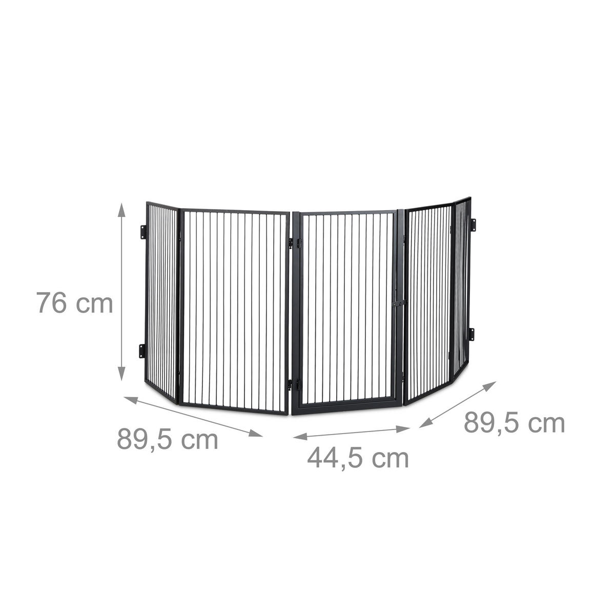 KAMINSCHUTZGITTER Schwarz H 76 cm - Schwarz, Metall (220/1.3cm) - Relaxdays