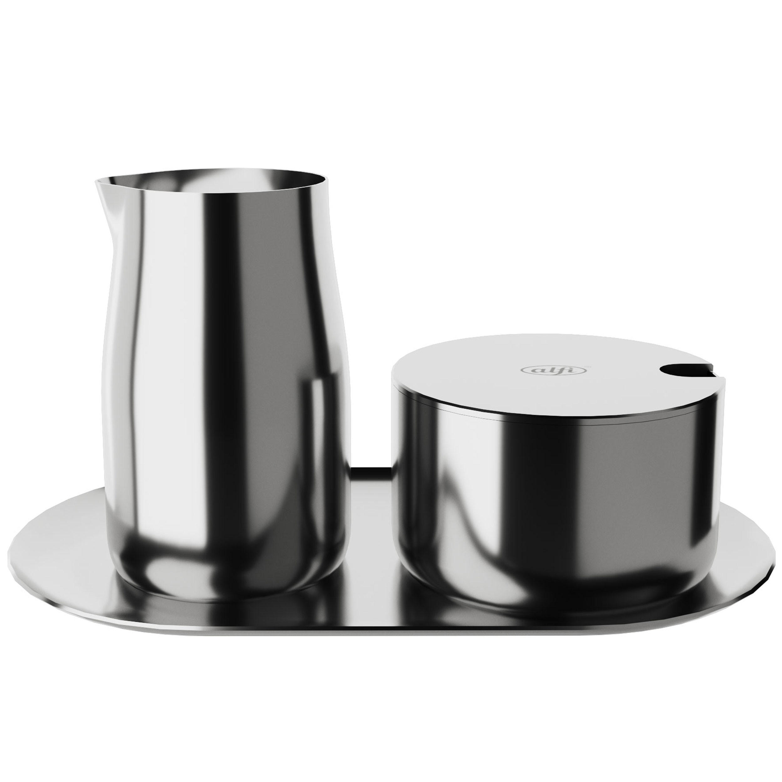 MILK AND SUGAR SET stainless steel polished - Silberfarben, Metall (11.5/8/20cm) - Alfi