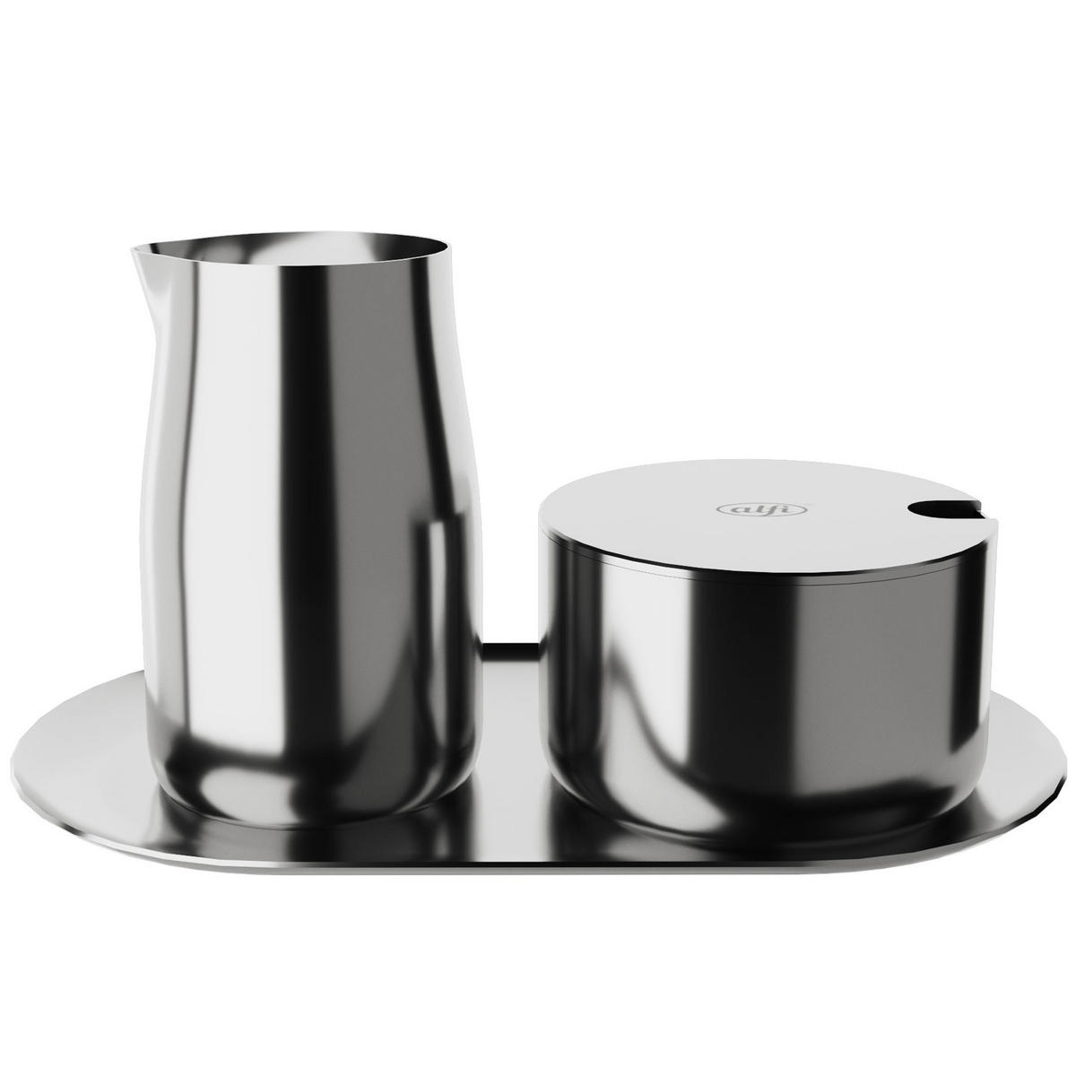 MILK AND SUGAR SET stainless steel polished - Silberfarben, Metall (11.5/8/20cm) - Alfi
