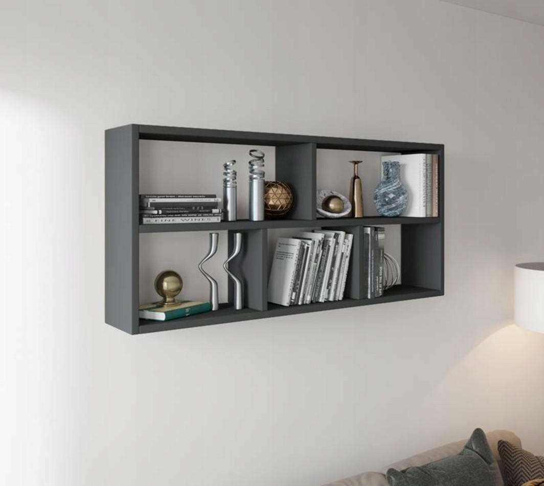 Thumbnail - Matkam Möbel Hängeregal, Anthrazit, Holzwerkstoff, 113.6x50x25 cm, Wohnzimmer, Regale, Wandregale