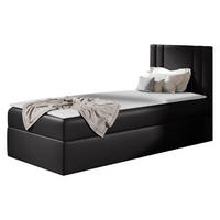 BOXBETT Carmen Mini, Seite zum Öffnen des Bettkastens: Rechts - Schwarz, Holz (100/200cm) - MIRJAN24