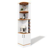 HIGHBOARD DE-38705 40/40/182 cm Weinglasregal und 4 Weinfächer Weiß - Weiß, Holzwerkstoff (40/182/40cm) - ComfortXL
