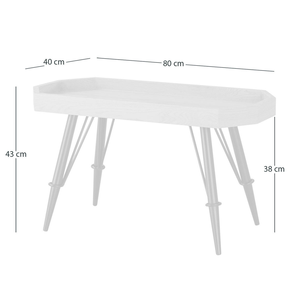 COUCHTISCH - Holzwerkstoff / Metall - Eichefarben/Schwarz, Holzwerkstoff/Metall (40/80/43cm) - home24