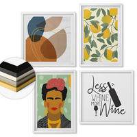 WANDBILDER 4er-Set - 50x50 cm & 40x60 cm Weißer Rahmen - Zitronenweinporträt von Frida - Weiß, Kunststoff (50/50cm) - ArtPrintCave