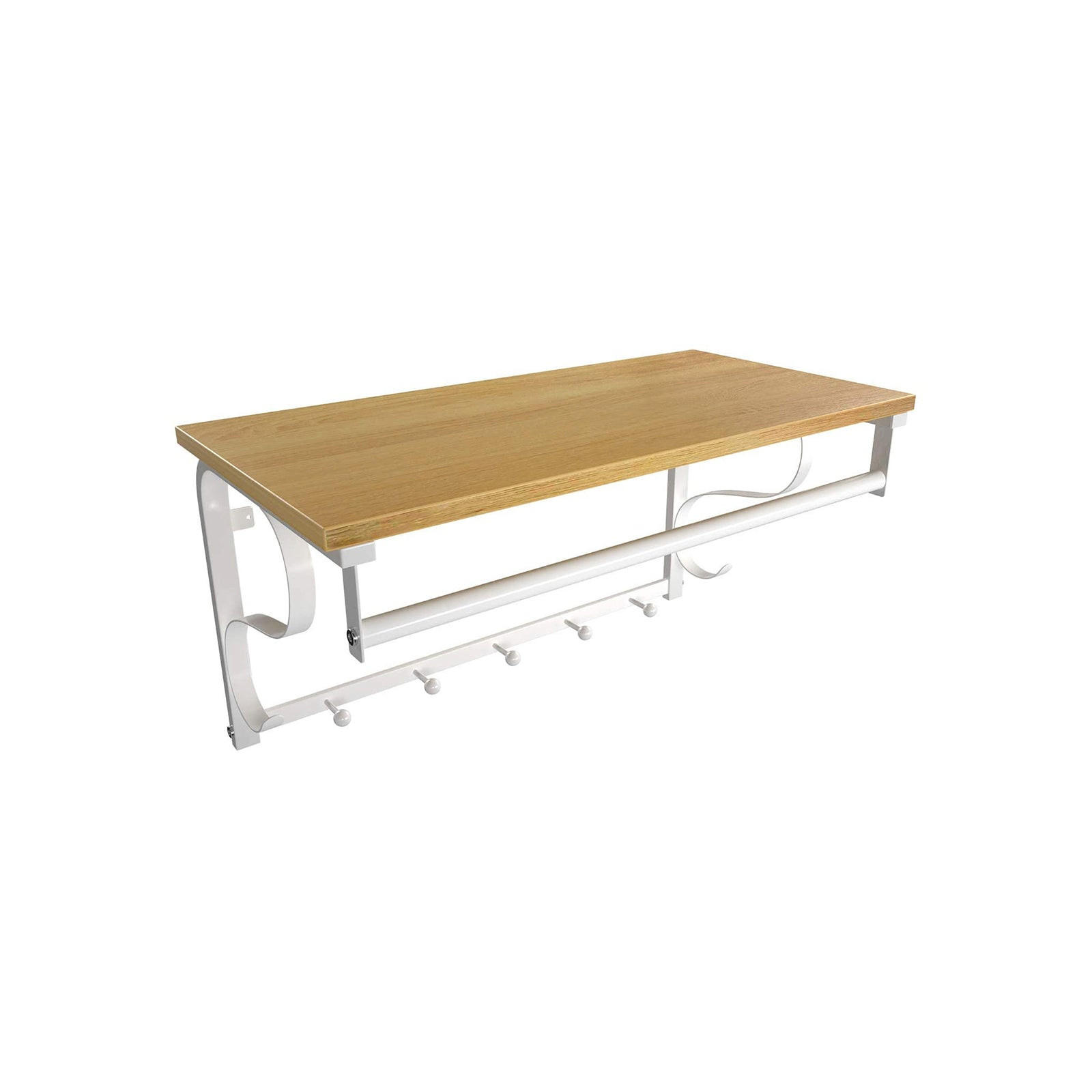 WANDGARDEROBE MIT HAKEN - Weiß, Holzwerkstoff (31.7/30/60cm) - Hansiro