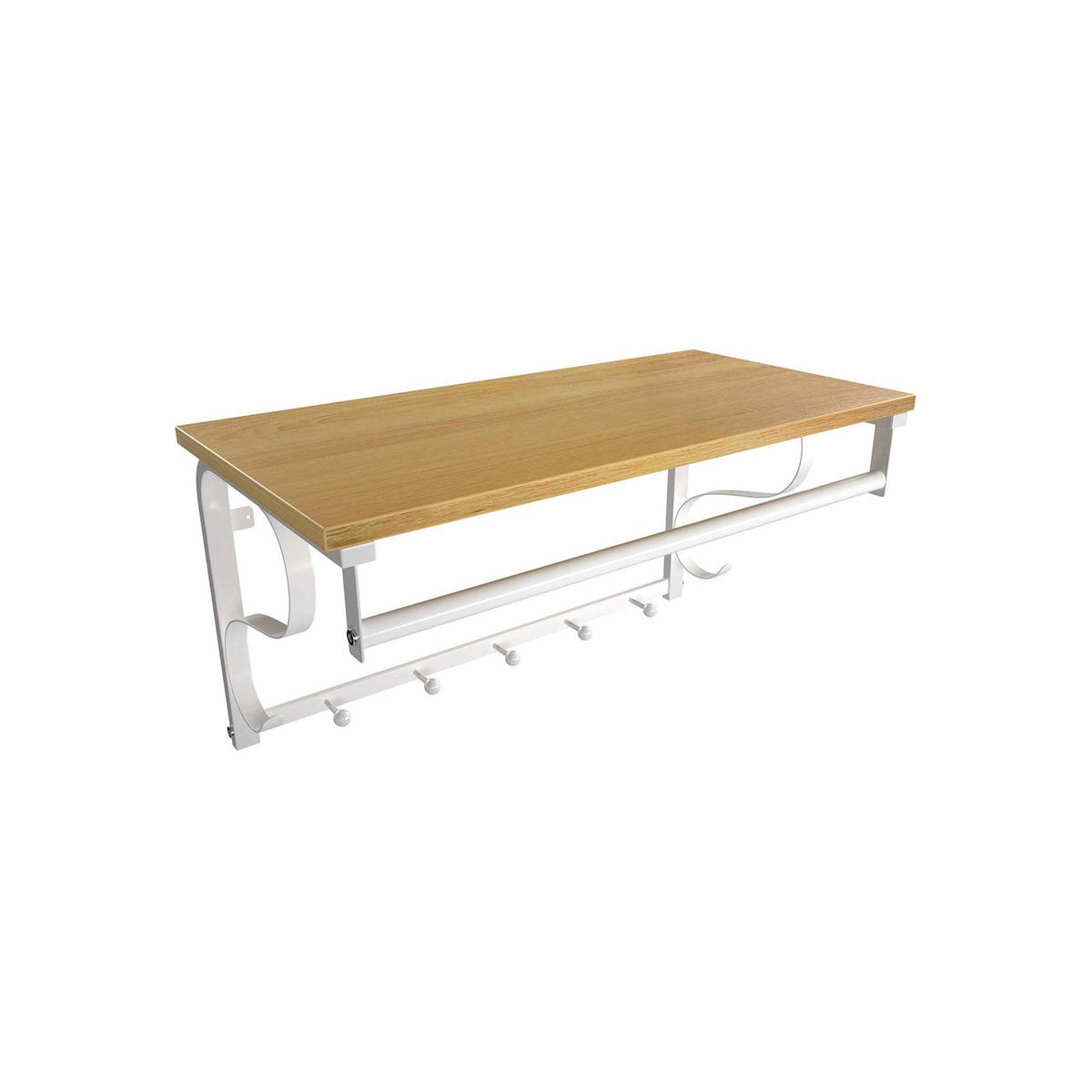 WANDGARDEROBE MIT HAKEN - Weiß, Holzwerkstoff (31.7/30/60cm) - Hansiro