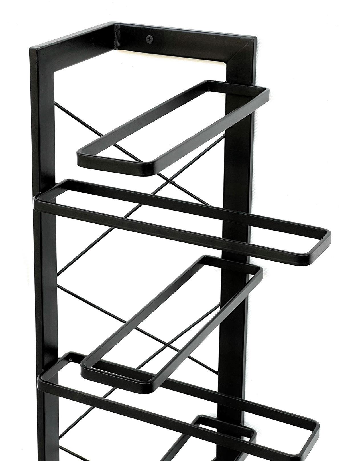 WEINREGAL für 7 Flaschen Metall Schwarz Wand 70 cm 96292 - Schwarz, Metall (30/72/30cm) - DanDiBo