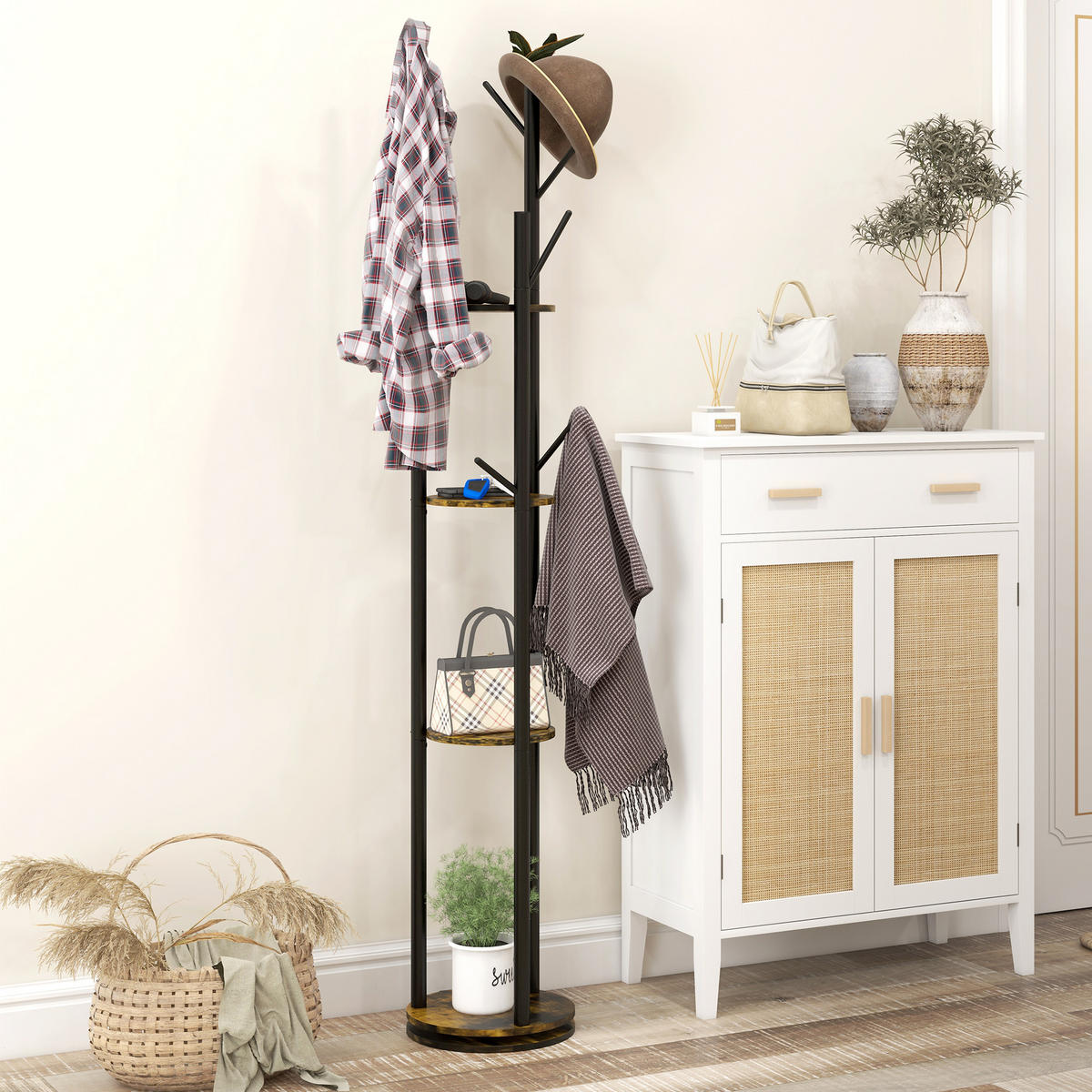 GARDEROBENSTÄNDER Braun 1 Stück - Braun, Holzwerkstoff (30/175/30cm) - GiPP