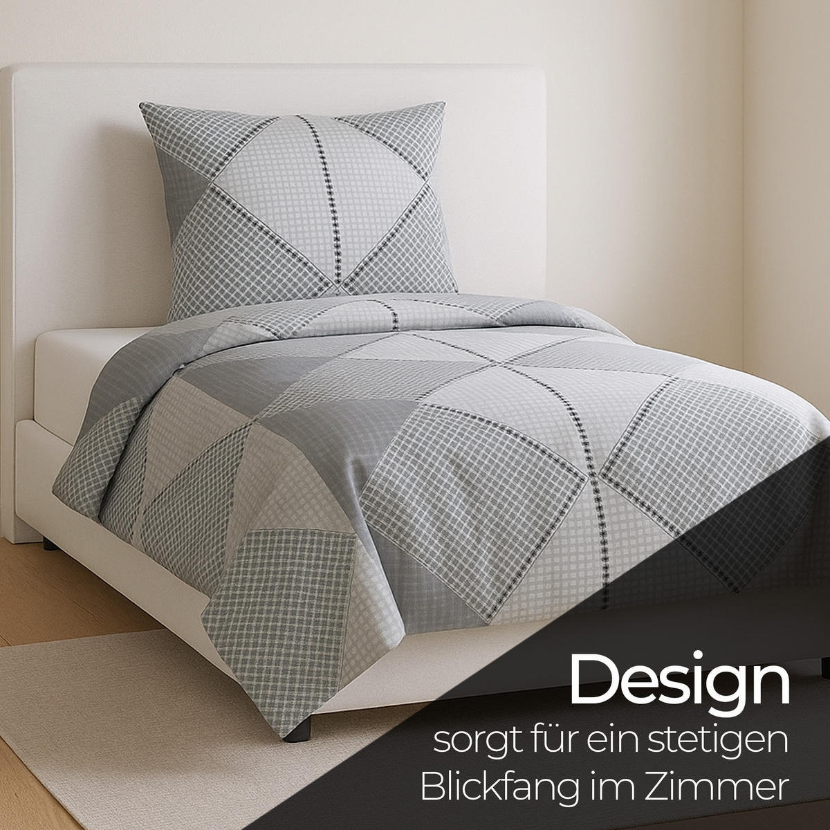 BETTWÄSCHE-SET (135x200cm) - Sardinien - Hellgrau, Textil (135/200cm) - Bestlivings