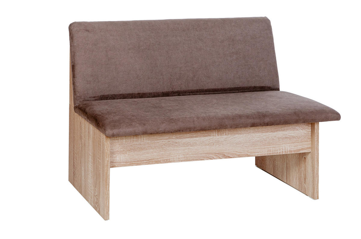 ECKBANK Die Vielseitige - Braun/Sonoma Eiche, Holzwerkstoff/Textil (145/185cm) - Kundler Home