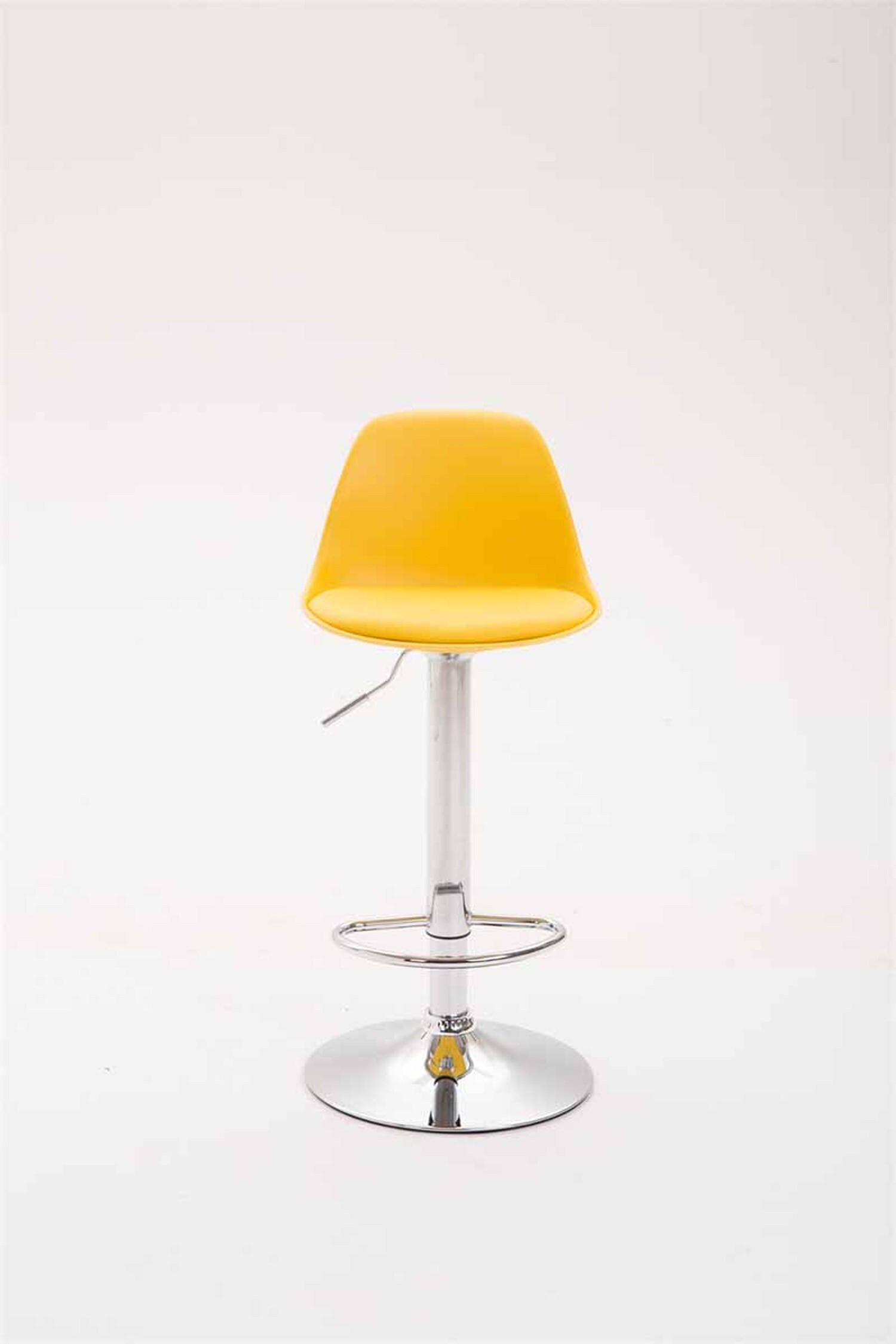 BARHOCKER Kilian, Gestell Metall in Chromoptik, Kunstleder Gelb - Chromfarben/Gelb, Kunststoff/Textil (39/100/43cm) - TPFLiving