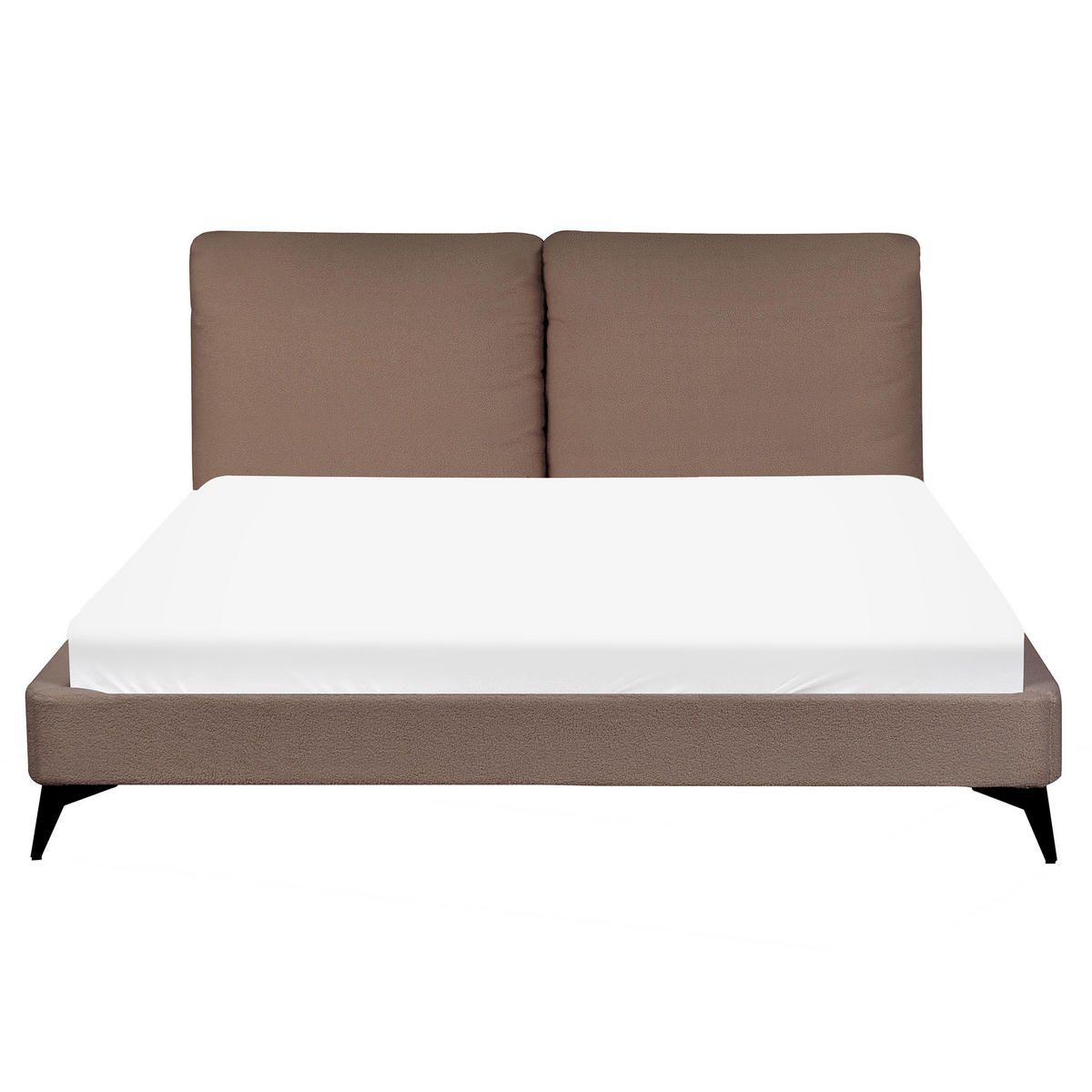 POLSTERBETT mit Lattenrost 160/200 cm Braun Melle - Braun, Textil (160/200cm) - Beliani