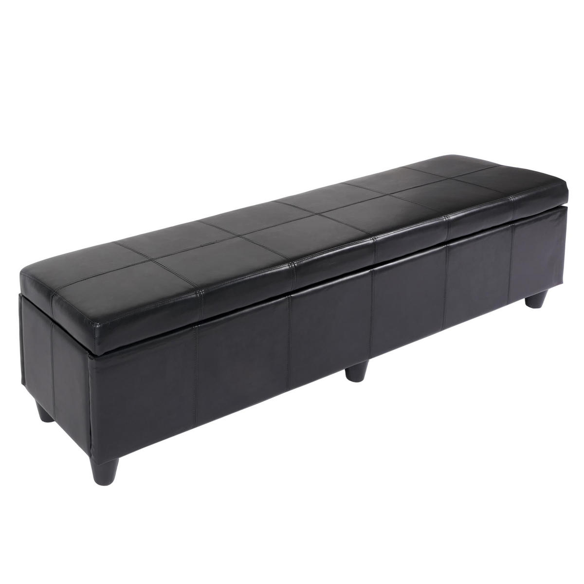 SITZBANK MIT AUFBEWAHRUNG XXL Schwarz - Schwarz, Textil (180/45/45cm) - MCW