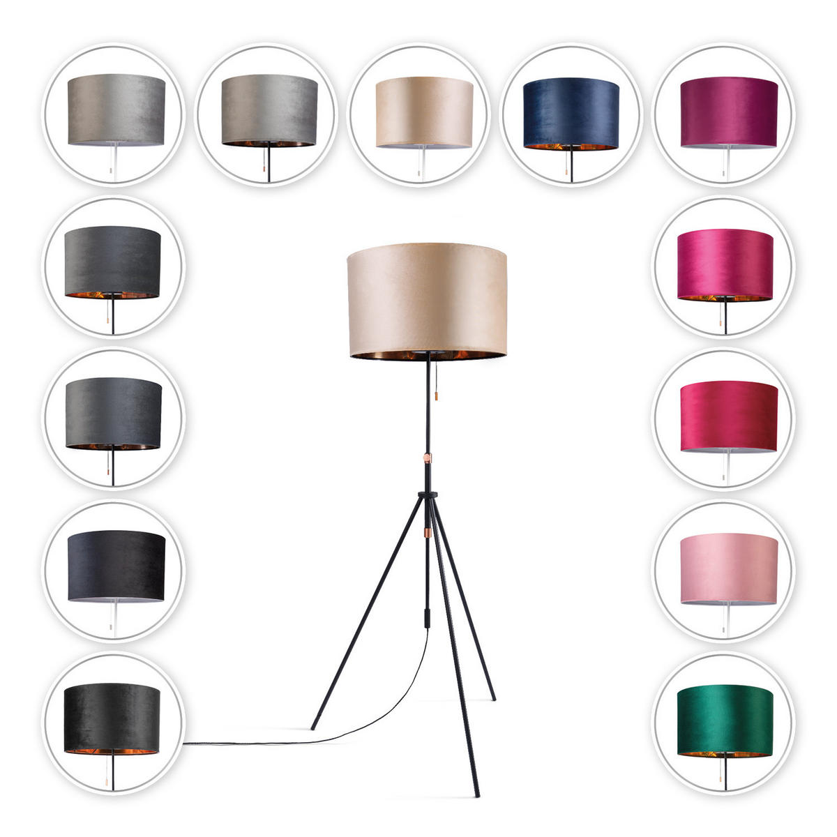 STEHLEUCHTE Naomi Fl - Weiß, Metall (52.7/52.7/176.5cm) - Paco Home