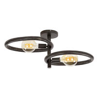 HOYZ Collection - Pebble 2-flammige Deckenleuchte - Arktisschwarz - Schwarz, Metall (33/73/31cm) - Hoyz Collection