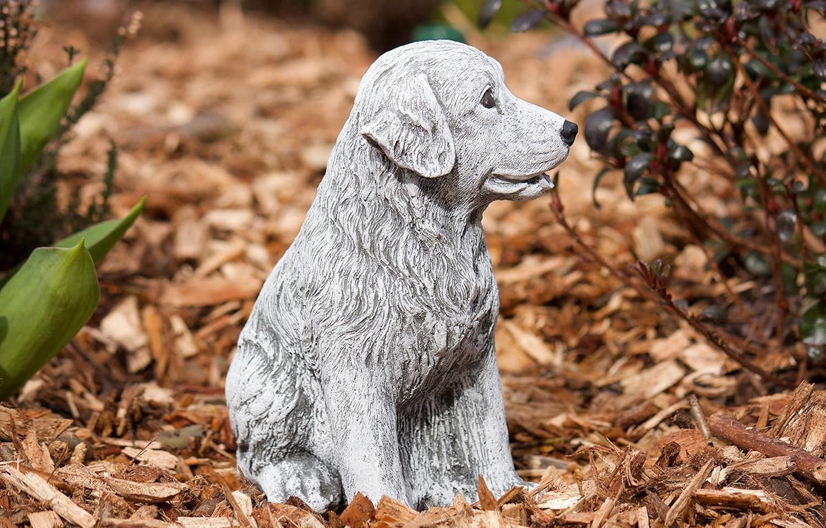 STEINFIGUR Retriever frostfest Steinguss massiv - Grau, Stein (12/20/17cm) - stoneandstyle