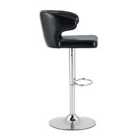 BARHOCKER 2er-Set höhenverstellbar drehbar Schwarz PU - Schwarz, Metall (45/110/49.72cm) - Meubliv