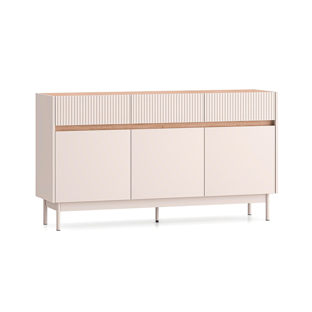 SIDEBOARD Connie Kaschmir und Holz - Beige, Holzwerkstoff (153.2/84.4/40cm) - Petits-meubles