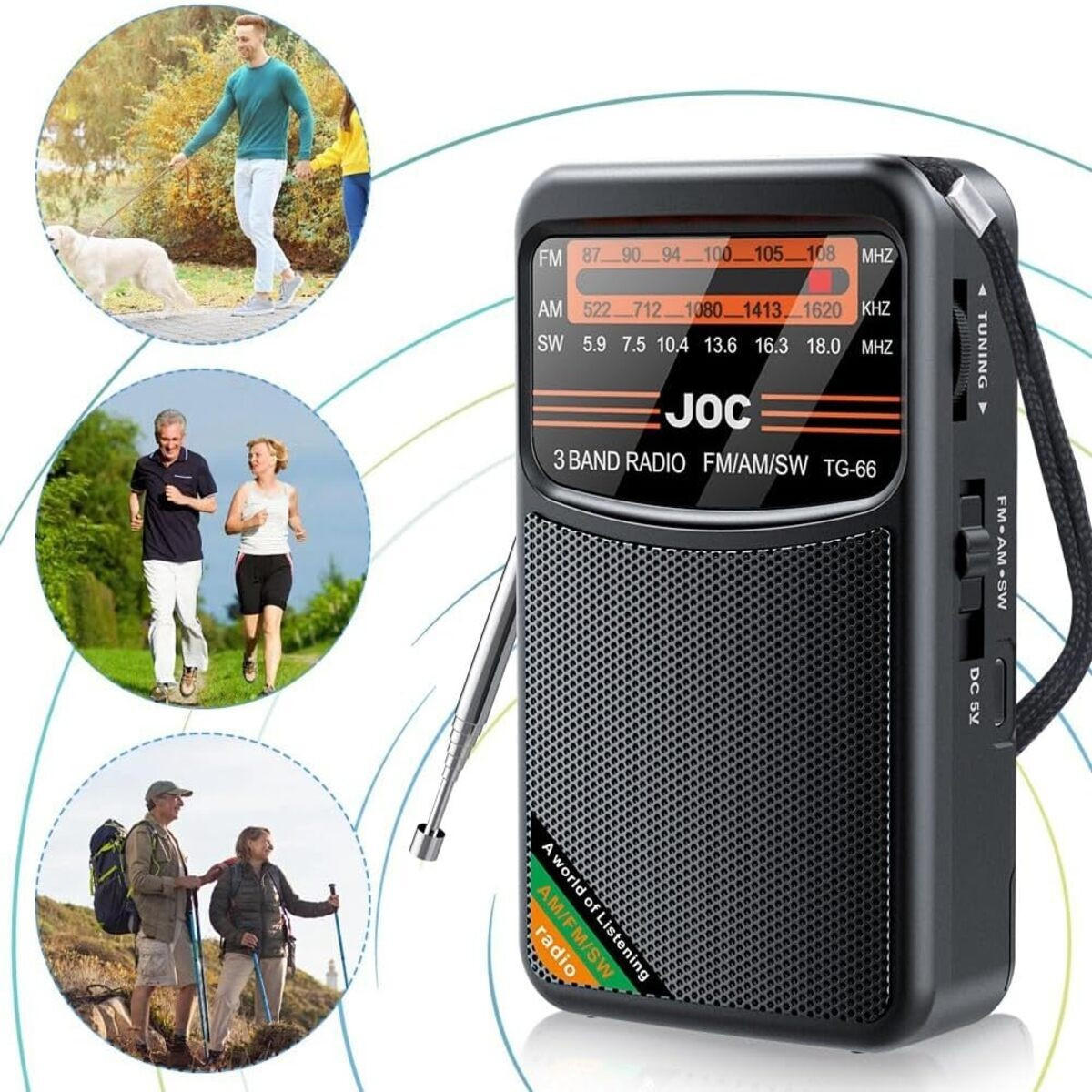 RADIO 7/3.4/12.9 cm - Schwarz, Kunststoff (7/3.4/12.9cm) - Authentics