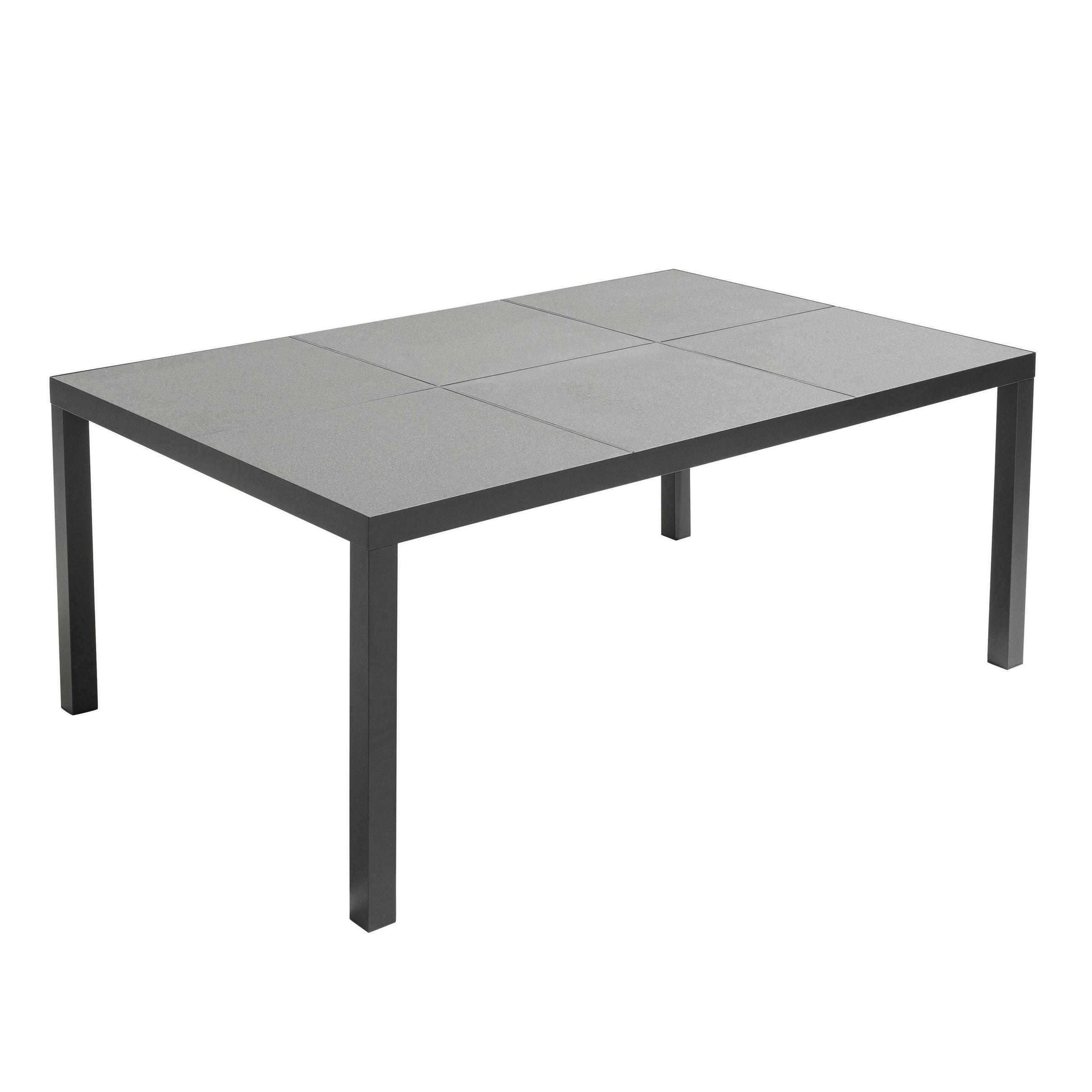 GARTENTISCH ., Grau - Grau, Metall (182/121/74cm) - Oviala