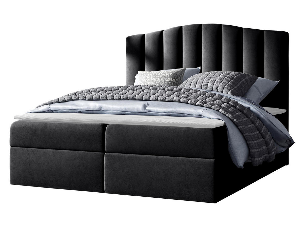BOXBETT Lindos - Schwarz, Holz (140/200cm) - MIRJAN24
