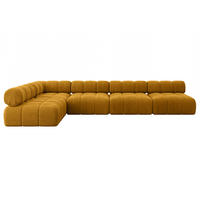 ECKSOFA modulares Sofa Samaro-L3 - 380x190x70 cm Senfgelb Cord - Currygelb, Holzwerkstoff/Textil (380/190cm) - ALTDECOR