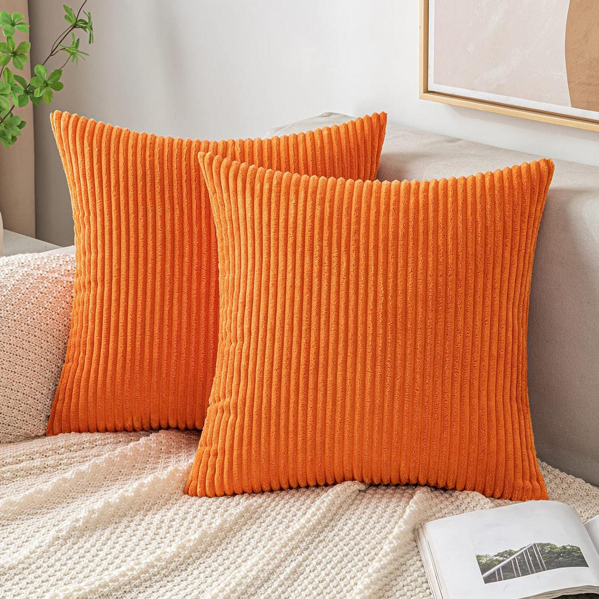 KISSENHÜLLE Plüsch Orangerot 45*45cm - Kirschrot, Textil (45/45cm) - Kaket