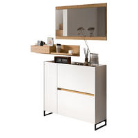 GARDEROBE-SET weiß und Artisan Eiche, Garderobe 3-teilig, 140 x 192 cm, Soft-Close, Borga - Schwarz/Weiß, Holzwerkstoff/Metall (140/192/32cm) - Inn.Furn