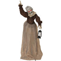 HALLOWEENDEKO DE-42047 150 cm Hexe mit LED und Sound - Braun, Metall (90/150/25cm) - ComfortXL