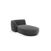 CHAISELONGUE links Miley aus Samt grau - Grau, Textil (90/70/156cm) - Micadoni