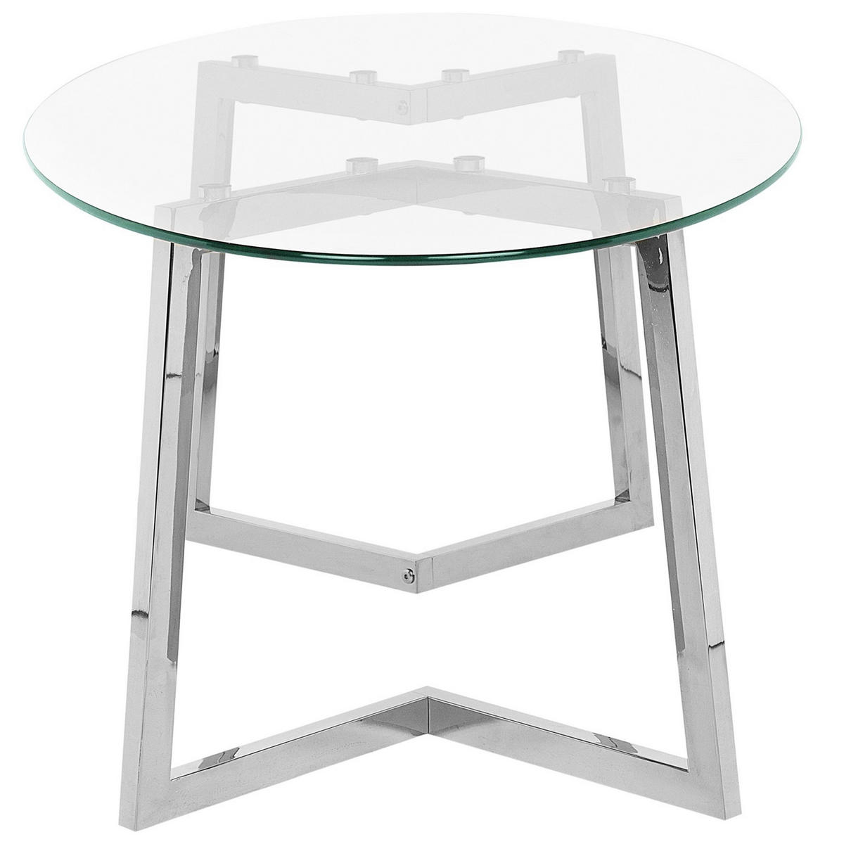 COUCHTISCH Glas Silber oval Fresno - Transparent/Silberfarben, Glas (60/120/45cm) - Beliani