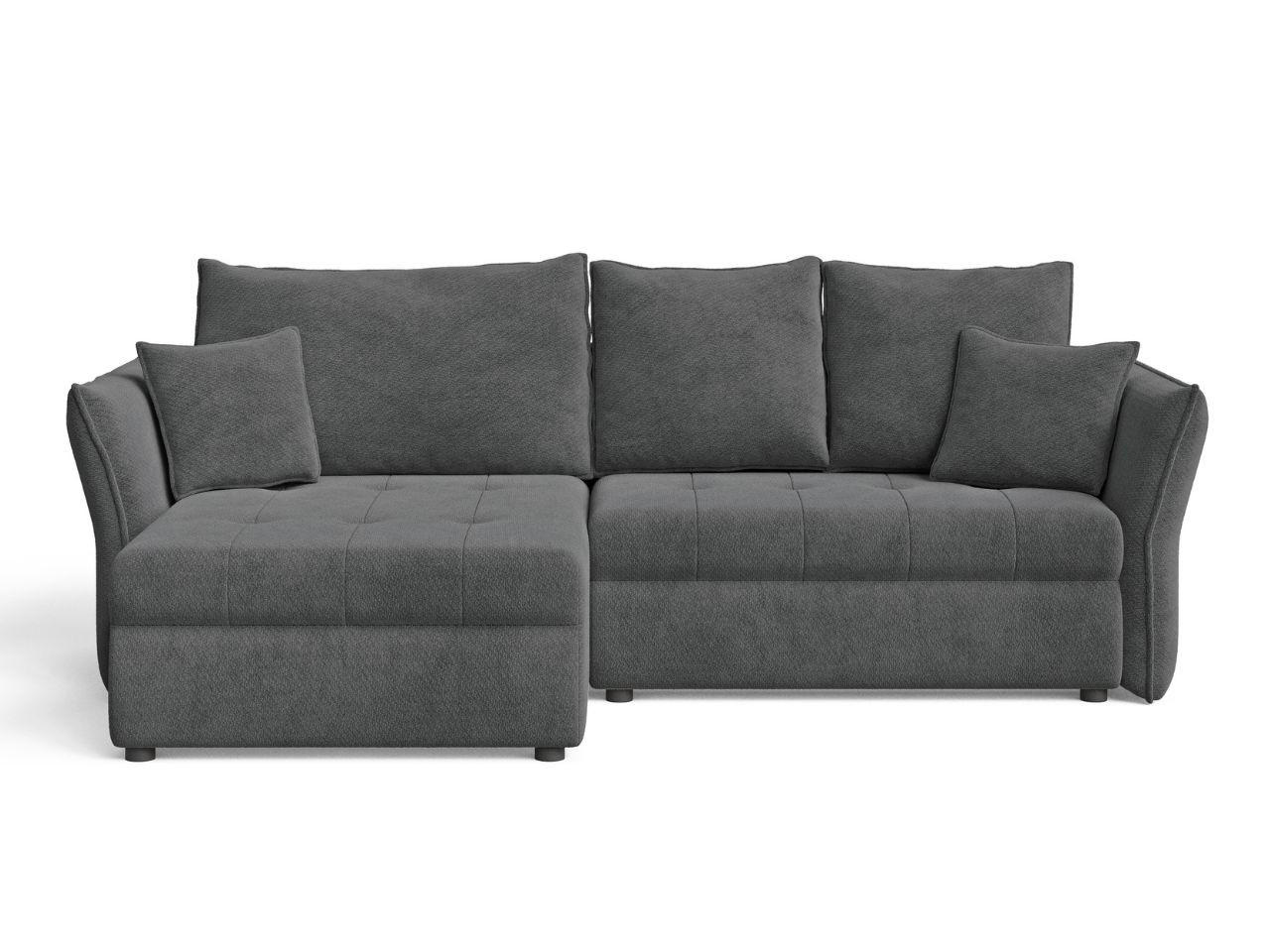 ECKSOFA Lino Dunkelgrau - Dunkelgrau/Schwarz, Holz/Kunststoff (270/172cm) - Graingold