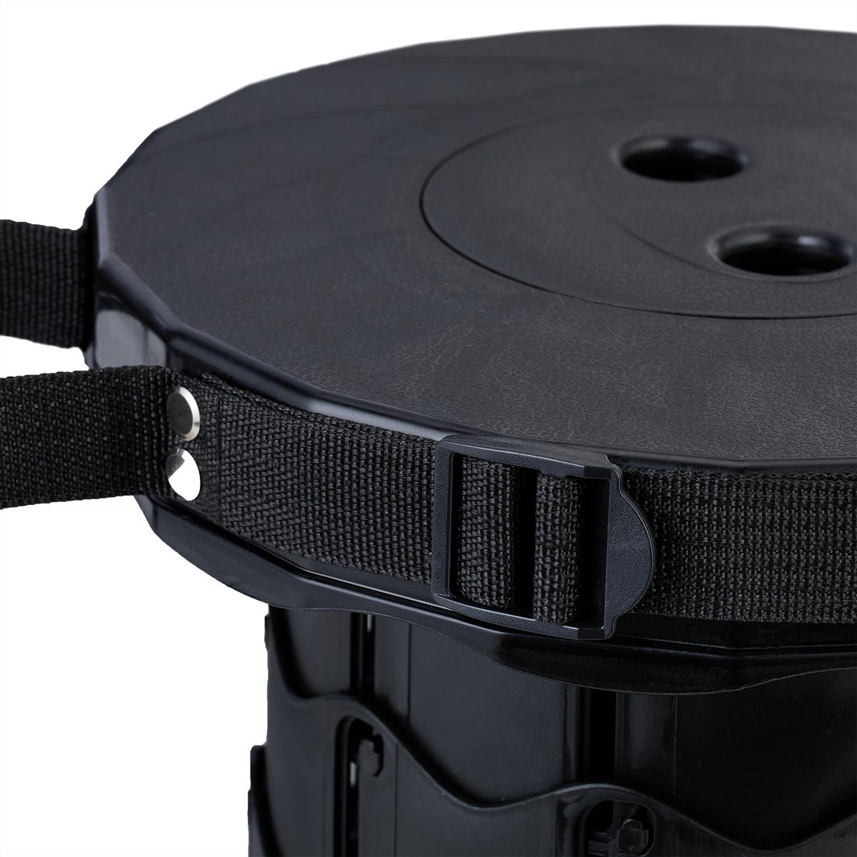 2XTELESKOPHOCKER - Schwarz, Kunststoff (25/44.5/25cm) - Relaxdays