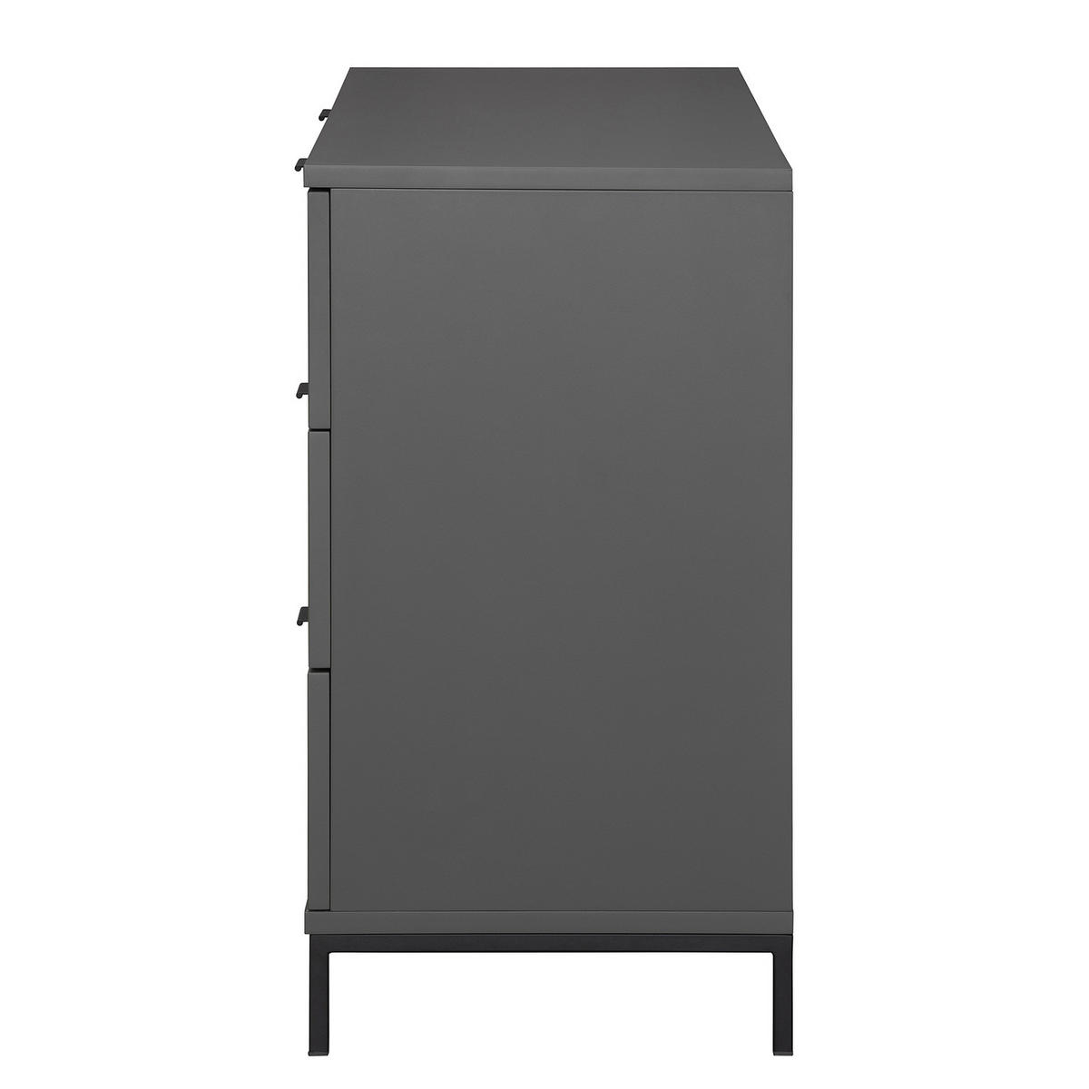 KOMMODE - Metall / MDF - 120 cm - Dunkelgrau/Schwarz, Holzwerkstoff/Metall (120/74/40cm) - home24