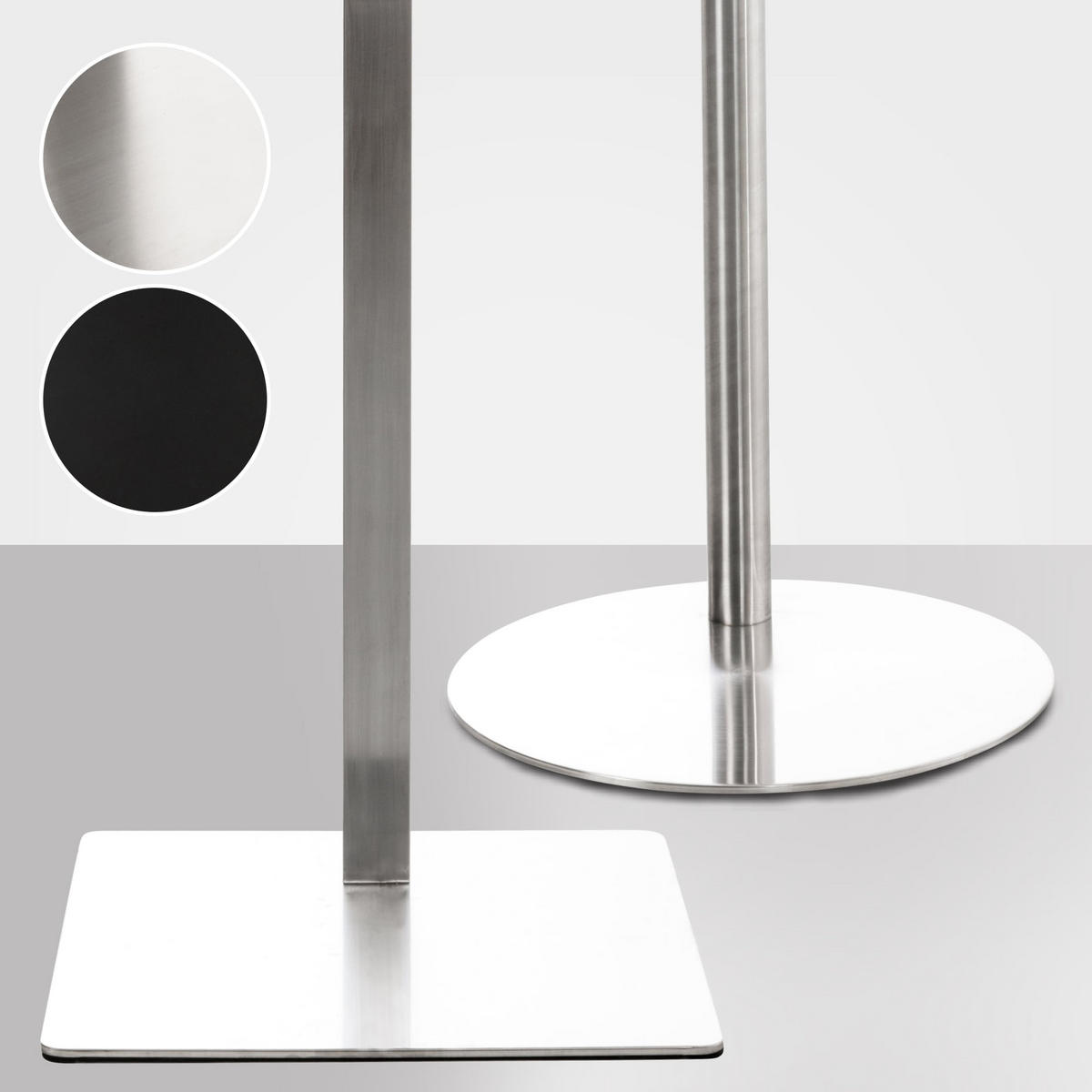 TV RACK Metall Edelstahl - Edelstahlfarben, Metall (64/100/53cm) - CLP