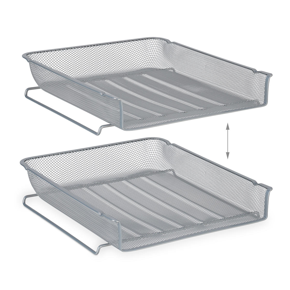 ULOŽTE dokumenty - strieborná, kov (28.5/6.5/34cm) - Relaxdays