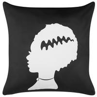 DEKOKISSEN Schwarz 45/45 cm Mandevilla - Schwarz, Textil (45/45cm) - Beliani