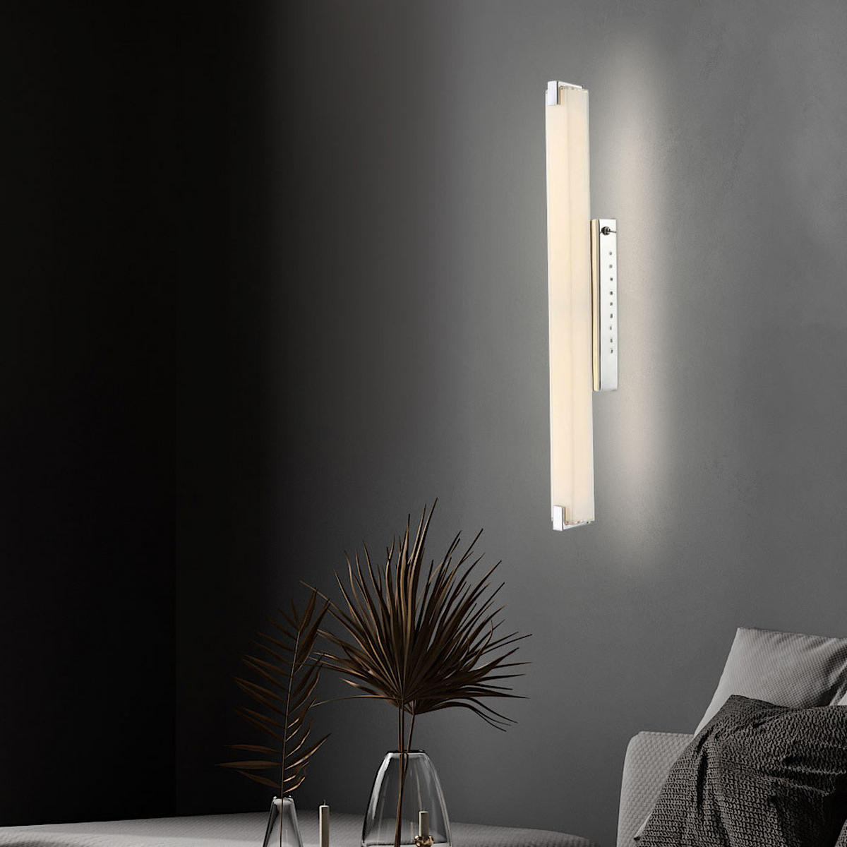 LED WANDLEUCHTE IGINO Silber Chrom - Silberfarben, Glas (6/58.5/9.4cm) - Globo Lighting