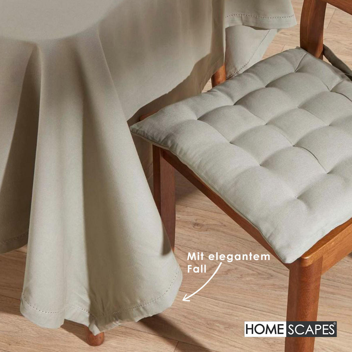TISCHDECKE grau 137/228 cm, 100% Baumwolle - Grau, Textil (137/228cm) - Homescapes