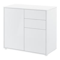 KOMMODE Paarl 2-türig - Weiß Hochglanz, Holzwerkstoff (79/74/36cm) - [en.casa]