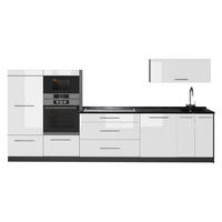 KÖK Fame-Line, Vit högblank/antracit, 340 cm utan bänkskiva - Antracit/Vit högglans, Träbaserade material (340/153.6/51.6cm) - Vicco