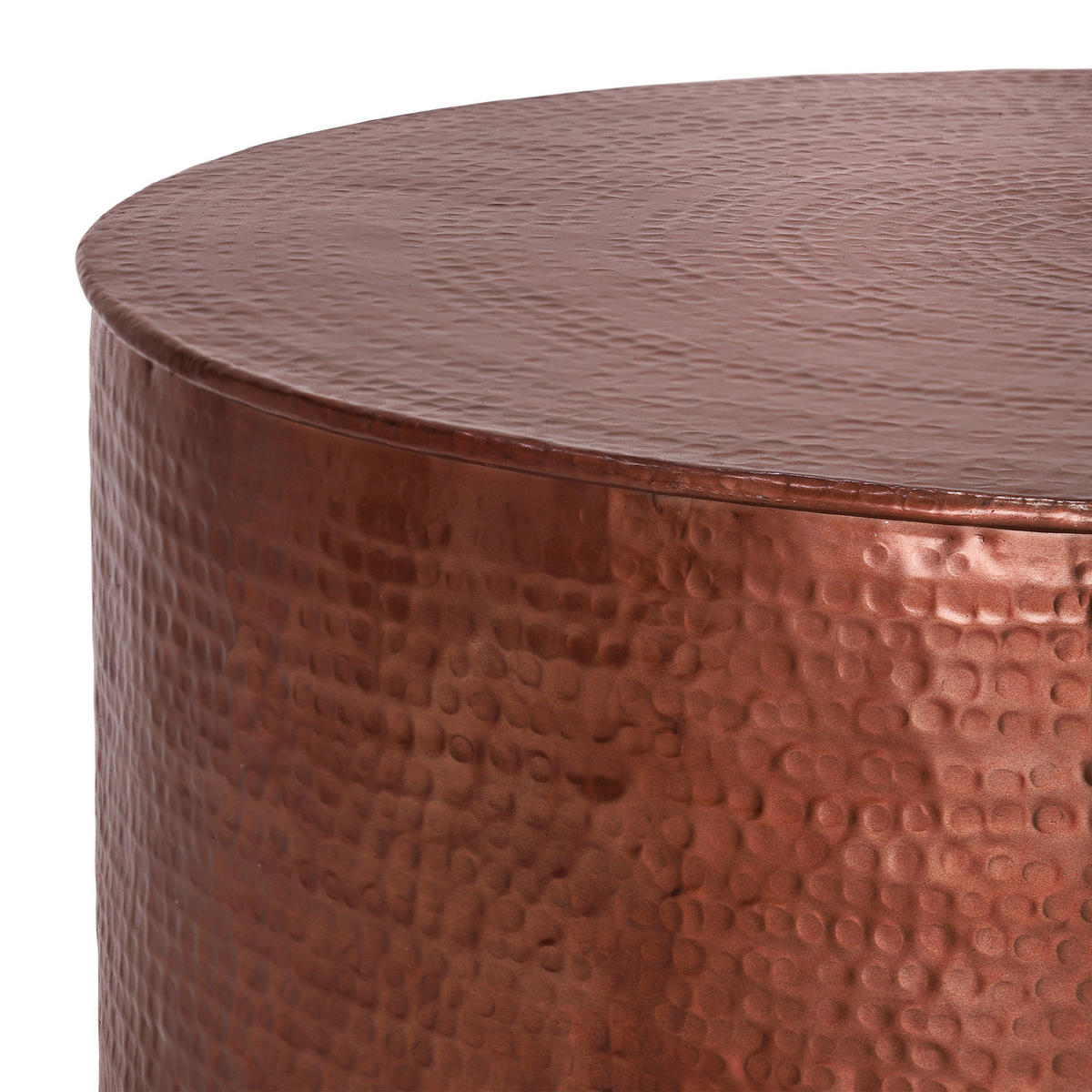COUCHTISCH rund Ø90x37 cm Kupfer aus Aluminium Hammerschlag Design - Bronzefarben, Metall (90/90/37cm) - WOMO-DESIGN