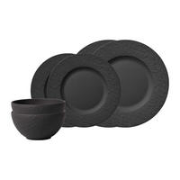 BASIC-SET Manufacture Rock schwarz 6er Set - Schwarz, Keramik (1/1/1cm) - Villeroy & Boch