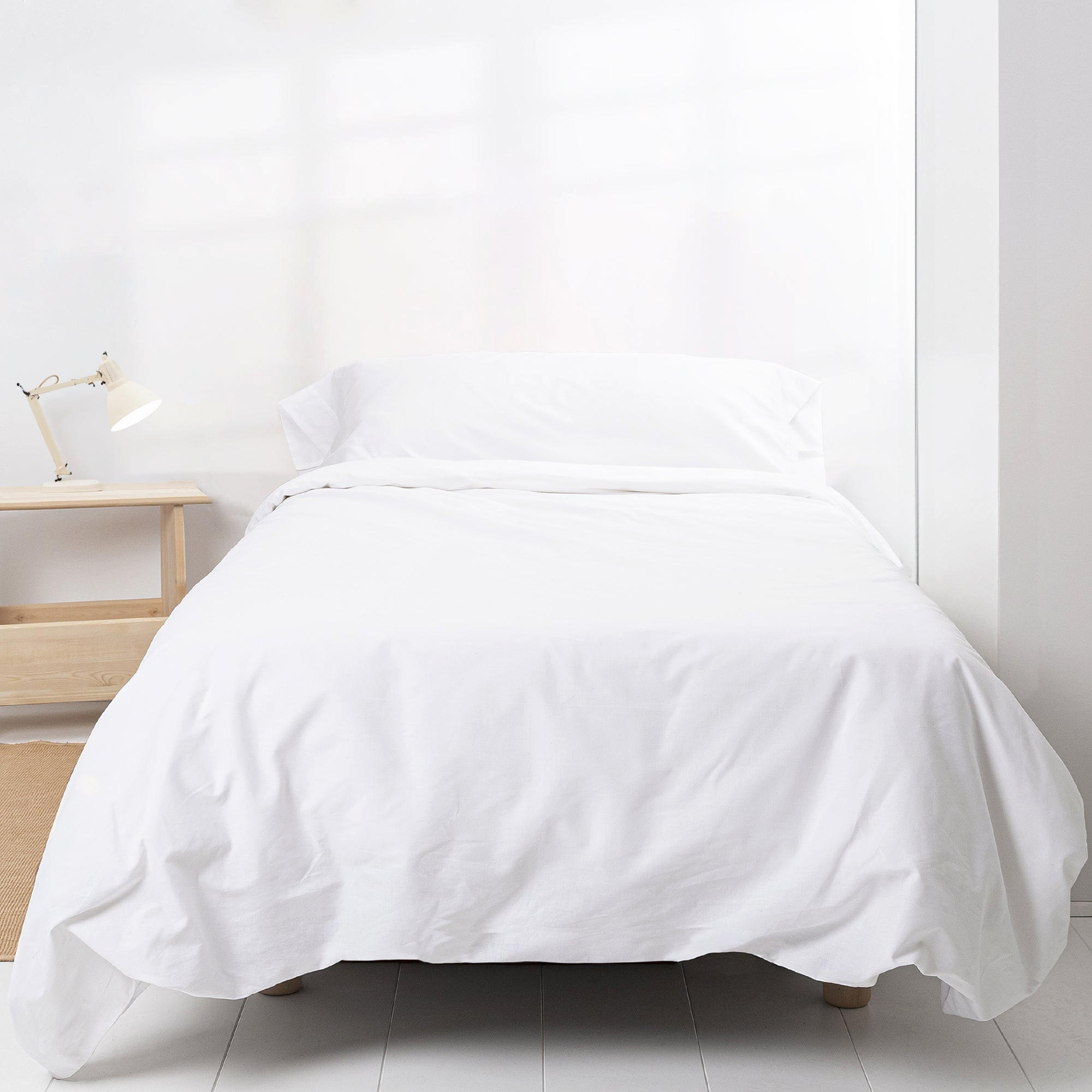 BETTBEZUG 2er-Set teiliges basic 180x220 cm (komfortgrösse) weiss - Weiß, Textil (180/220cm) - Happy Friday